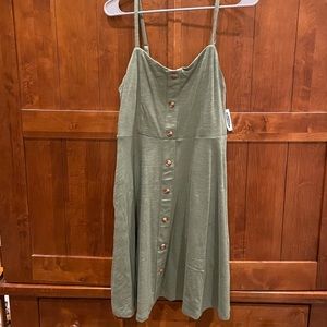 Old Navy Button Front Olive Cami Dress